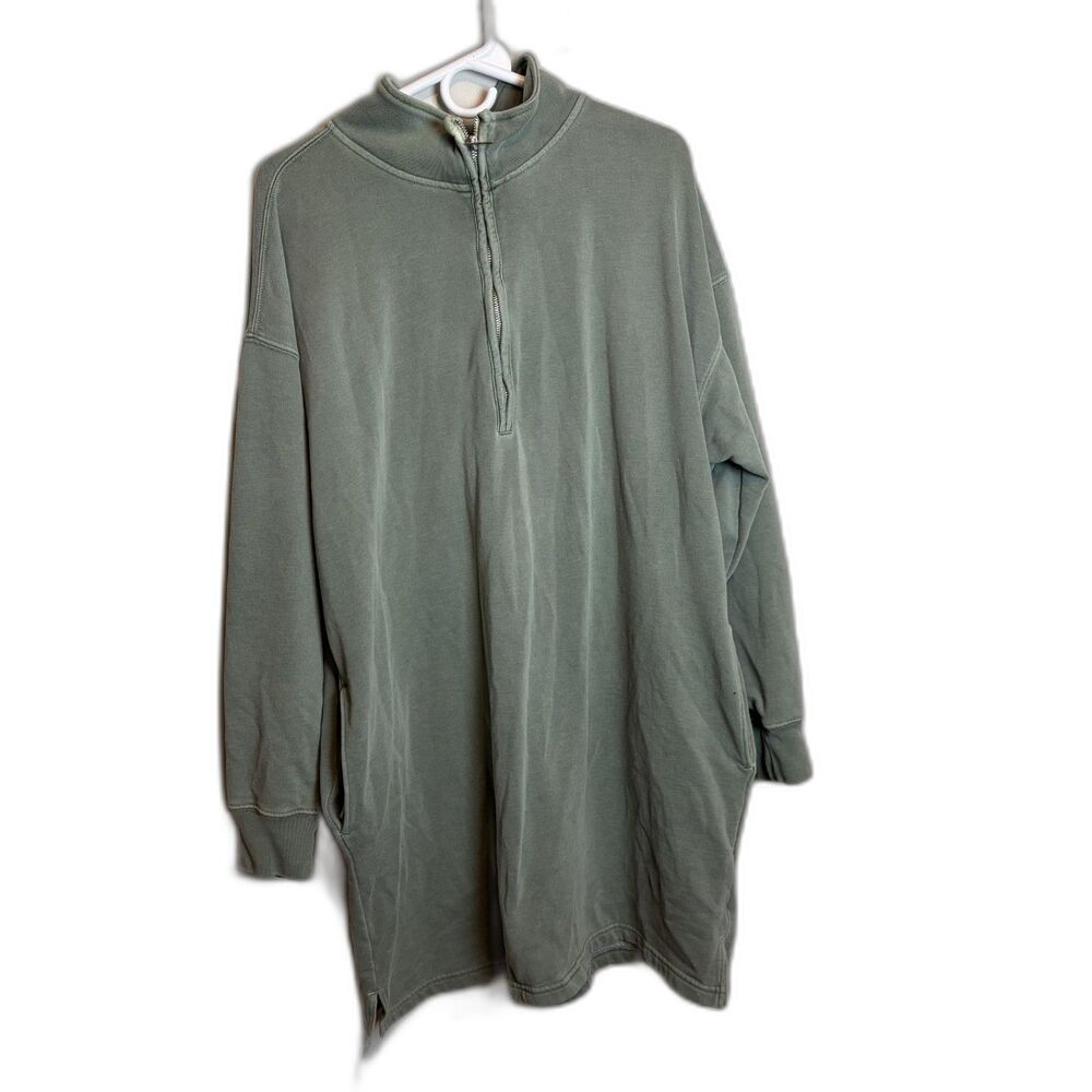 Abercrombie and Fitch Green Tunic Quarter Zip Sweater Size XL Women